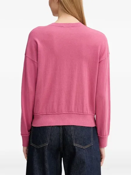 Pulover Benetton cu decolteu în V roz