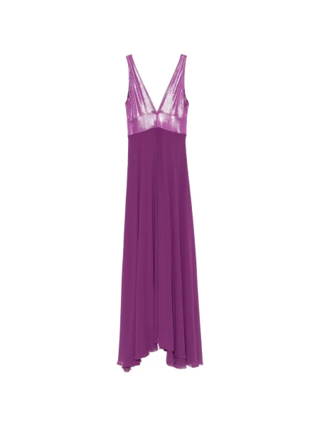 Rochie maxi Le Rjtange cu decolteu în V violet