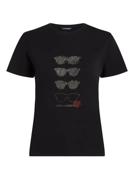 Τεχνητό διαμάντι μπλούζα Karl Lagerfeld μαύρο