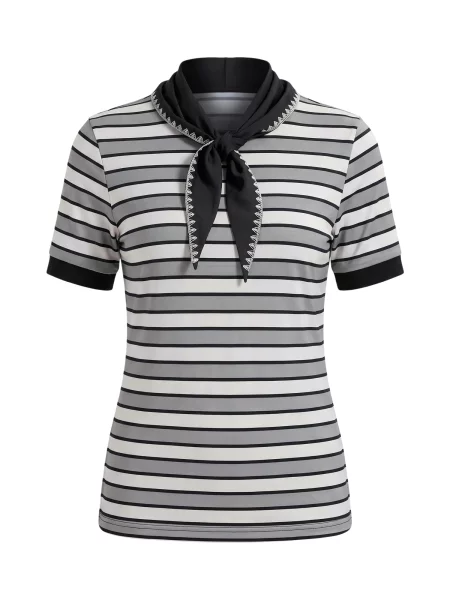 Imily Bela Tricou gri / negru alb