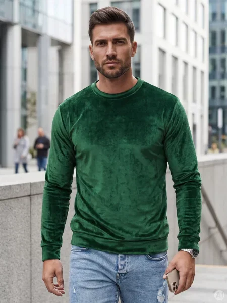 Bluza welurowa Dstreet zielona
