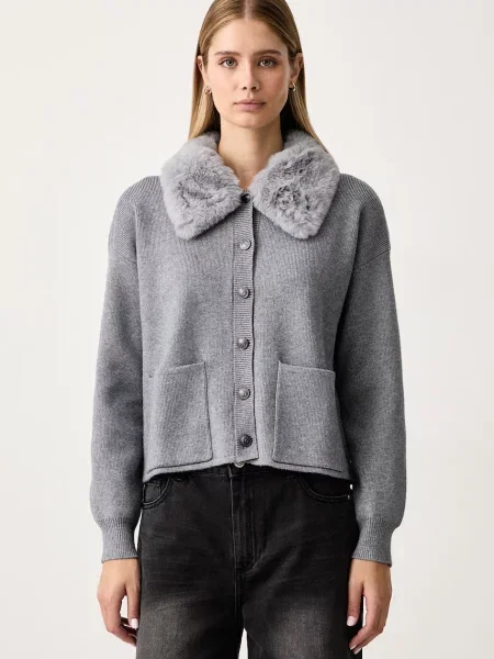 Gaudi cardigan pentru femei cu vâscoză gri