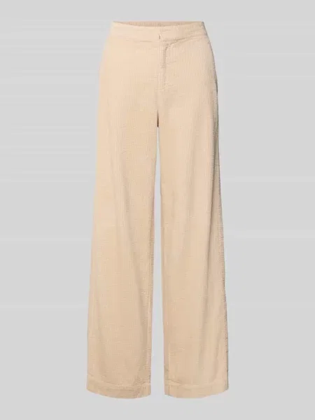 Spodnie sztruksowe z elastycznym pasem model ‘Picana’ Mbym beżowe