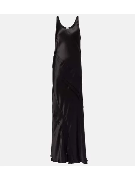 Rochie Saint Laurent din satin de costum negru
