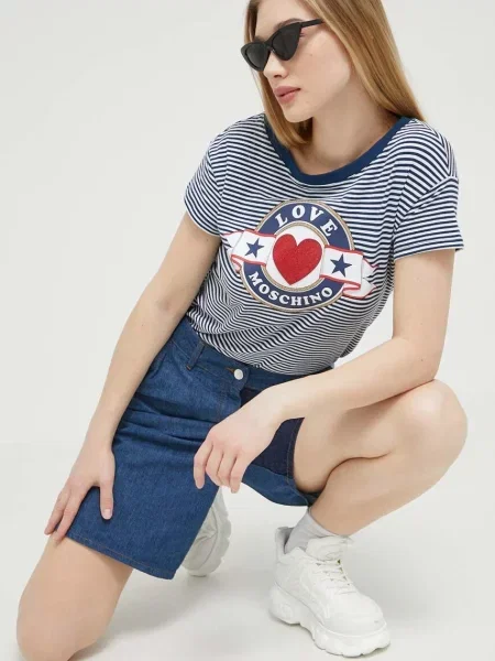 Джинсовые шорты Love Moschino с высокой посадкой