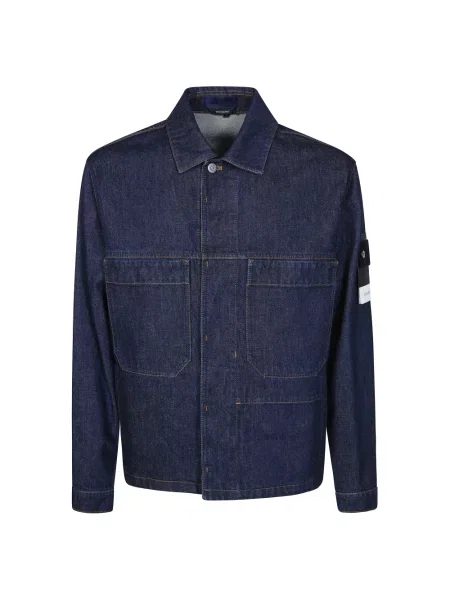 Kurtka jeansowa Stone Island z kamieniami niebieska