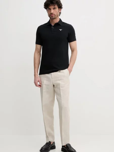 Клетчатое поло Barbour черное