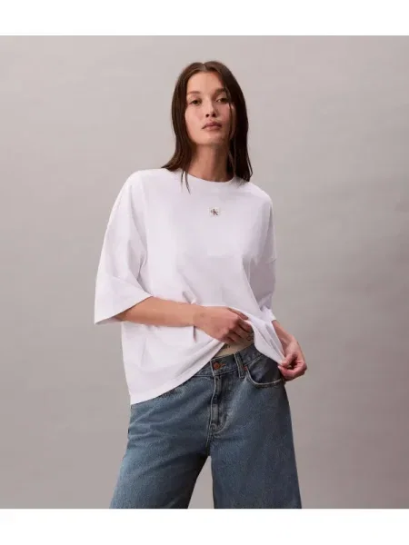 Calvin Klein Jeans Tricou | Oversize fit alb