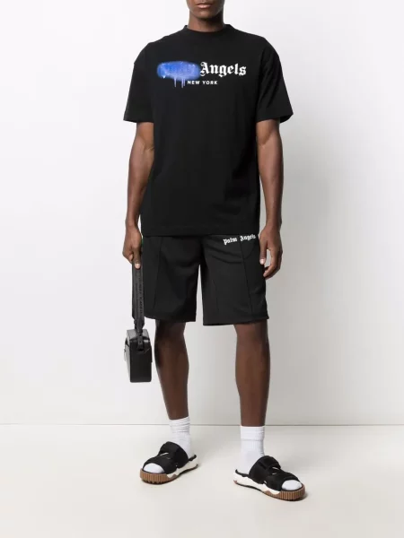 Pantaloni scurți Palm Angels cu imagine negru