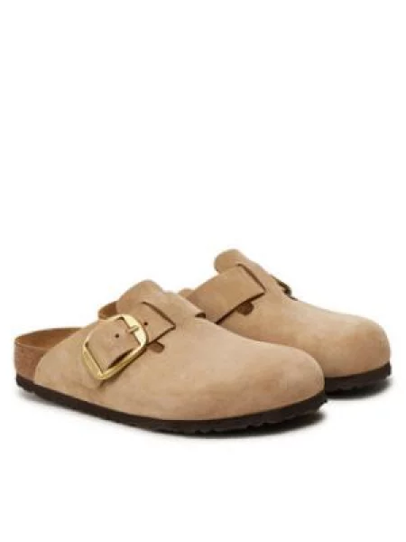 Pantofle Birkenstock s přezkou béžové