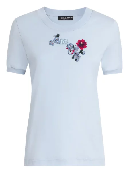Tricou Dolce & Gabbana cu model floral albastru