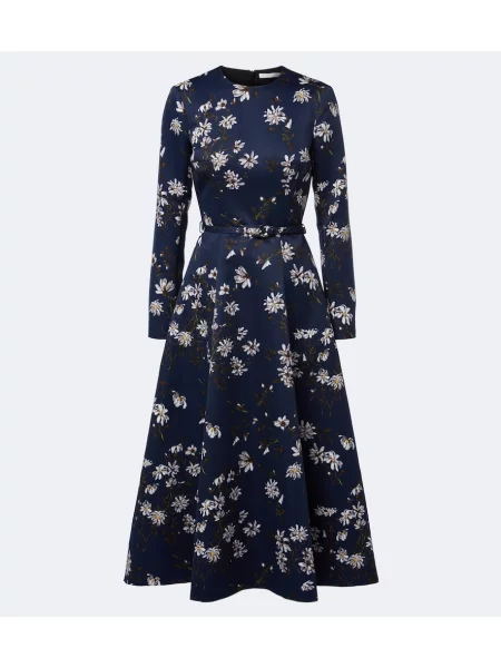 Rochie midi Emilia Wickstead cu model floral albastru