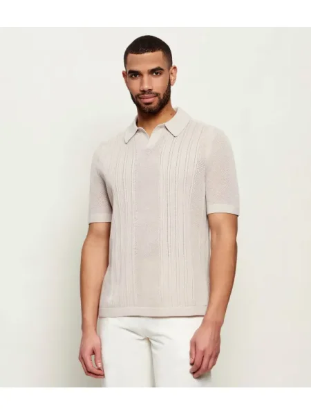 TIGER OF SWEDEN Polo Eoin P cu adaos de lână bej