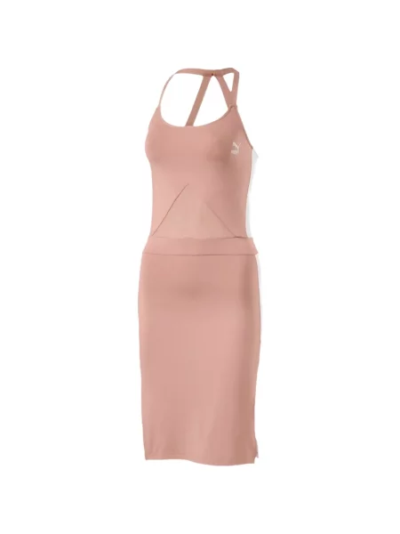 Rochie midi Puma până la genunchi de costum roz