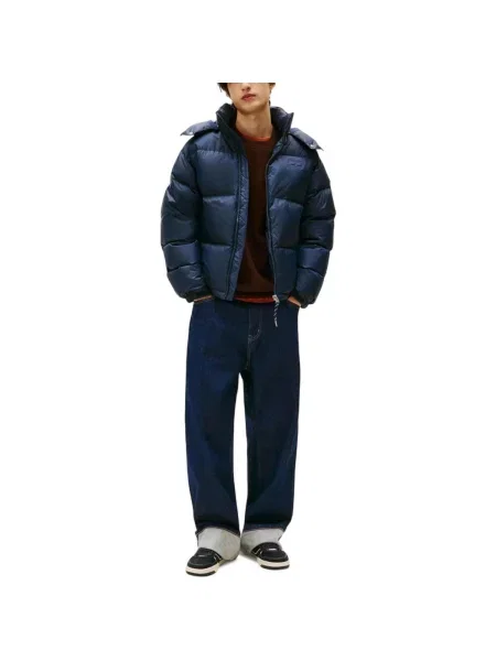 Geacă cu puf Tommy Hilfiger albastru