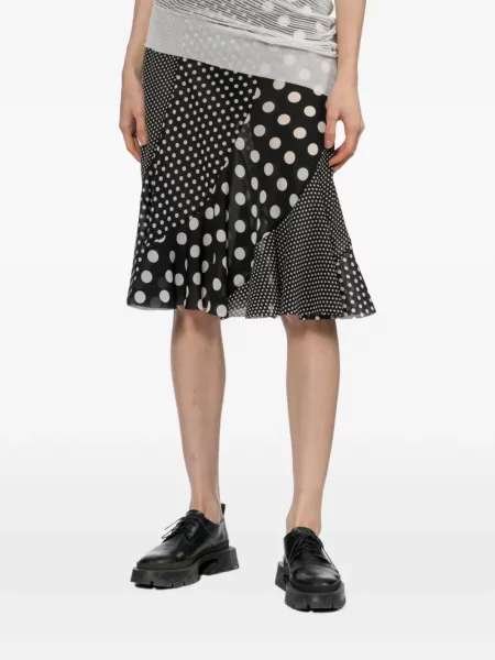 Fustă midi Junya Watanabe cu buline negru