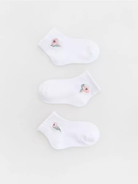 Reserved Вишиті шкарпетки набір з 3 білий