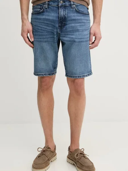 BOSS Orange kratke hlače denim modra