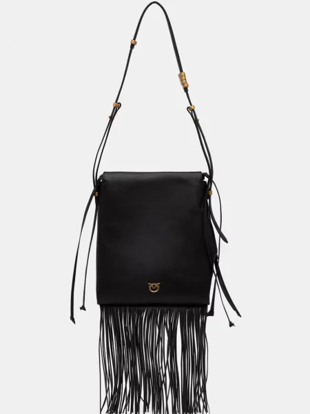 Mini geanta de piele Pinko din piele mini negru