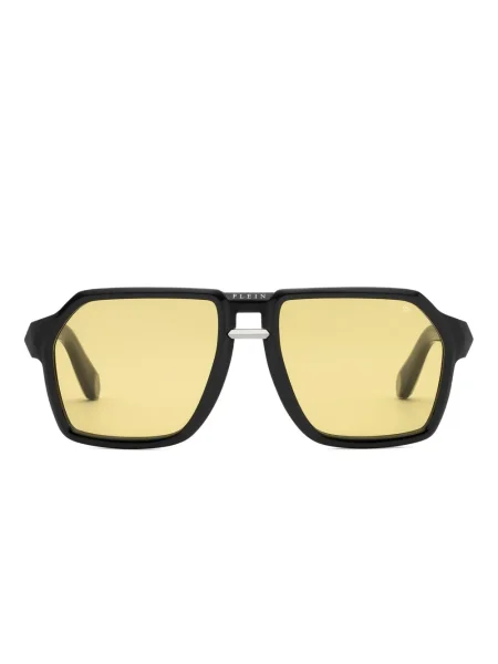 Ochelari de soare Philipp Plein Eyewear cu imprimeu geometric negru