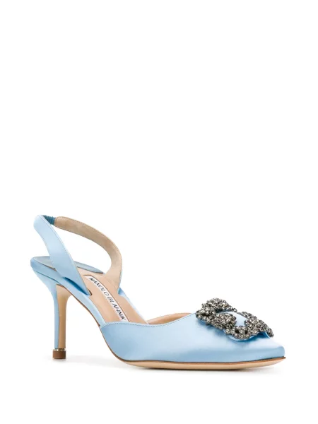 Pantofi cu toc Manolo Blahnik slingback albastru