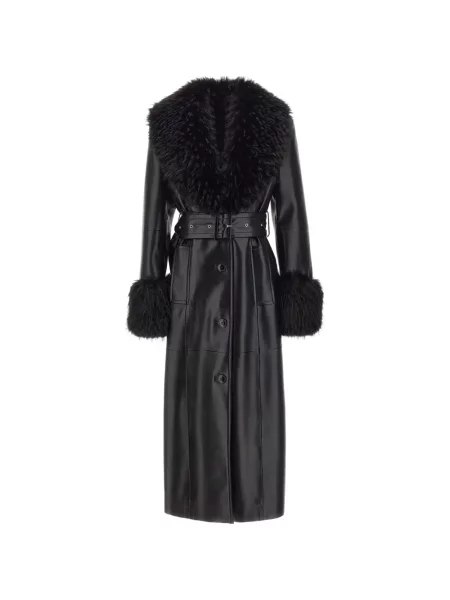 Palton Stand Studio din piele negru