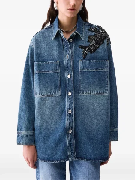 Top Liu Jo cu broderie albastru