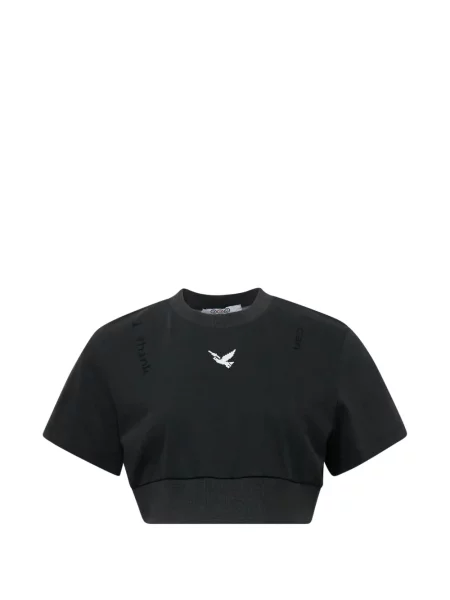 Haftowany top Ordinary Couture Code o krotszym kroju czarny