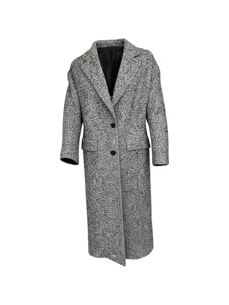 Palton Tagliatore cu model herringbone gri