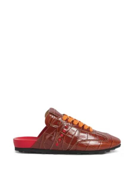 Fotbal chiloți Marni din piele slip-on maro