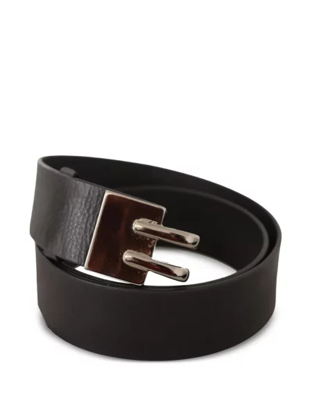 Cu centură curea Costume National din piele cu cataramă negru