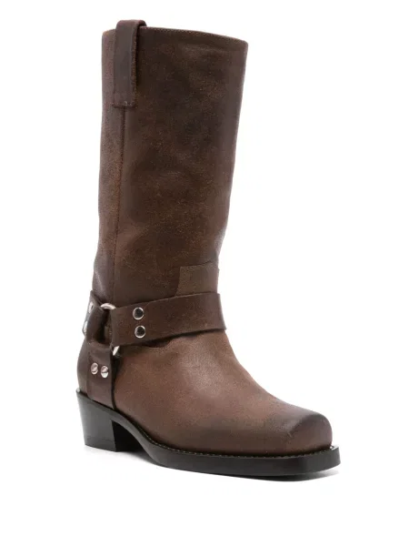 Botine Paris Texas din piele cu cataramă maro