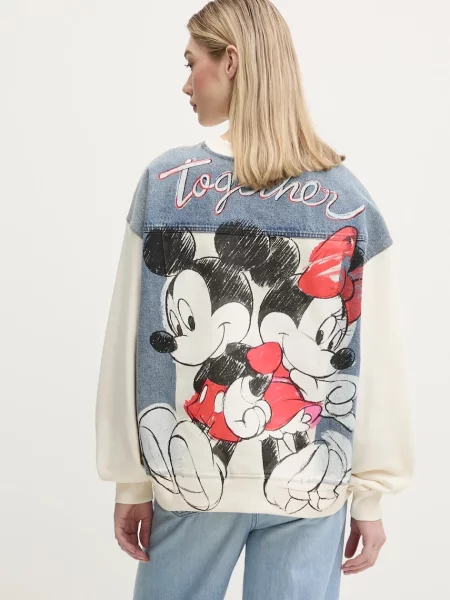 Desigual hanorac de MICKEY MOUSE femei cu imprimeu bej