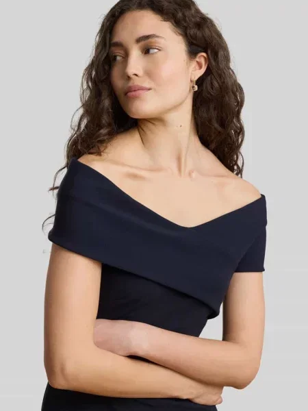 Lauren Ralph Lauren sukienka z wiskozą granatowa