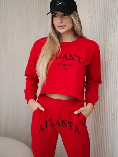 Komplet dresowy Kesi z nadrukiem czerwony