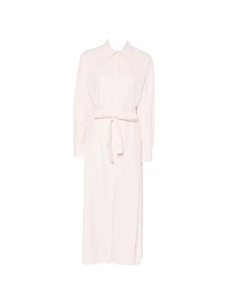 Rochie tip cămașă Twinset plisată de costum roz