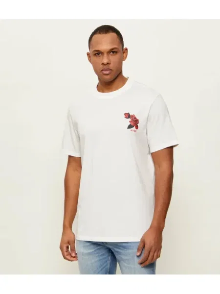 HUGO tricou din Dikerd alb