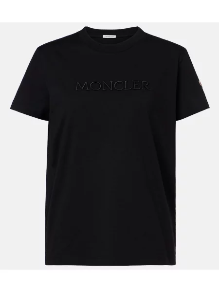 Tricou Moncler din jerseu cu autograf negru