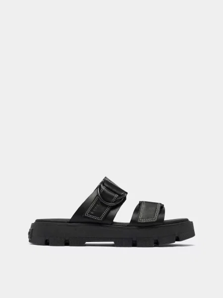 Шкіряні Шльопанці Sorel чорний