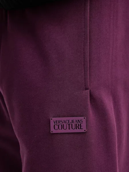 Спортивні штани Versace Jeans Couture однотонні бордовий
