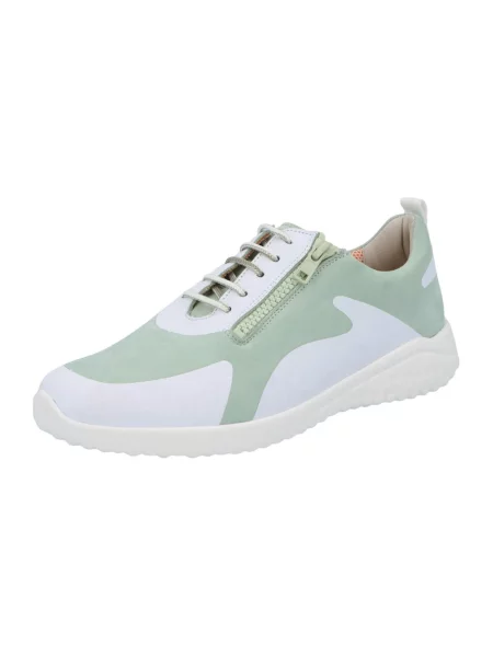 Sneakersy Solidus sznurowane skórzane zielone
