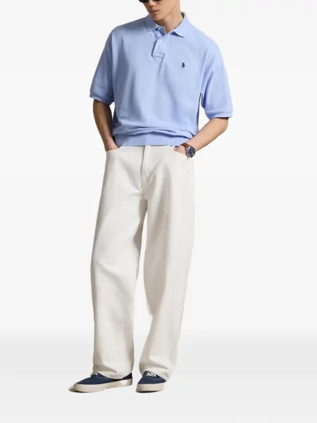 Mrežaste čarape Polo Ralph Lauren s herringbone uzorkom s vezom plava
