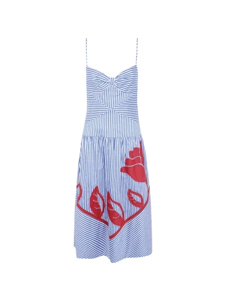 Rochie Farm Rio cu dungi cu imagine albastru