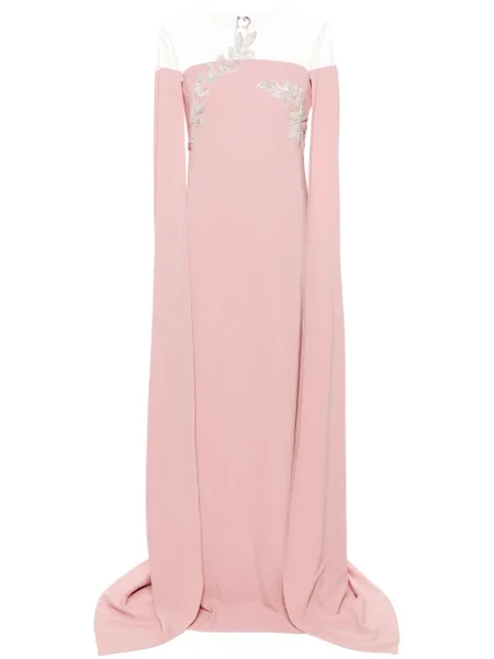 Rochie maxi Cristallini de costum roz