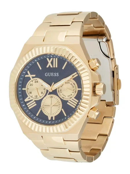GUESS Analógové hodinky námornícka modrá zlatá