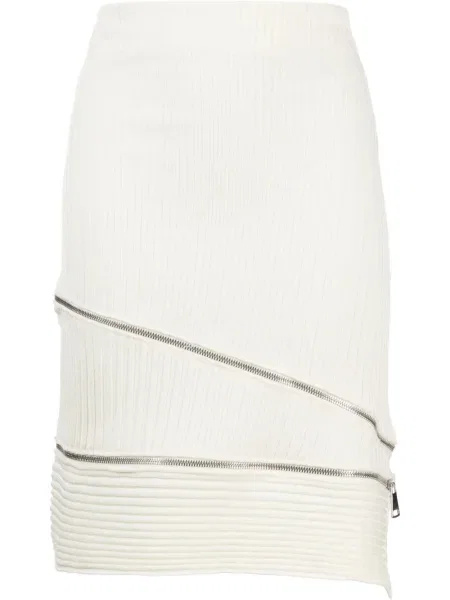 Fustă midi Andreadamo până la genunchi alb