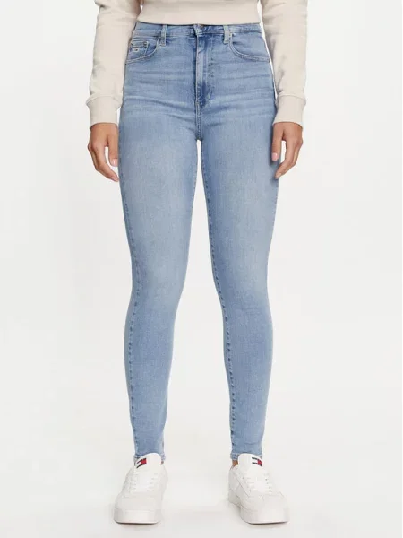 Skinny jeansy skinny Tommy Jeans niebieskie