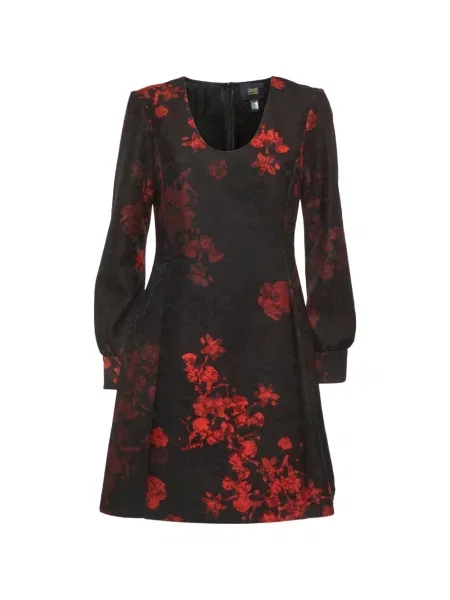 Rochie mini Cavalli Class cu model floral cu imagine din dantelă negru