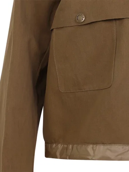 Geacă Moncler cu glugă maro