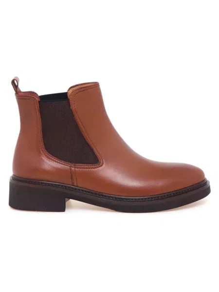 Botki Calpierre sznurowane koronkowe brązowe